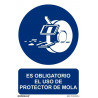 Segnale indicato Uso Obbligatorio di Mola Protector, (altri formati) SEKURECO