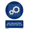 Señal de Uso Obligatorio de Protector Fijo, con inchiostri UV SEKURECO