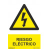 Señal riesgo eléctrico - Señal Eléctrica Triángulo Rayo con texto