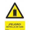 Señal ¡Peligro! Botella de Gas Con Tintas UV