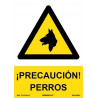 Signal d'avertissement avec encre UV Attention ! Chiens SEKURECO