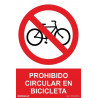 Señal de Prohibido cicular by bicycle SEKURECO