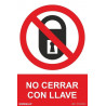 Ban sign No Close With Key (testo e pittogramma) SEKURECO