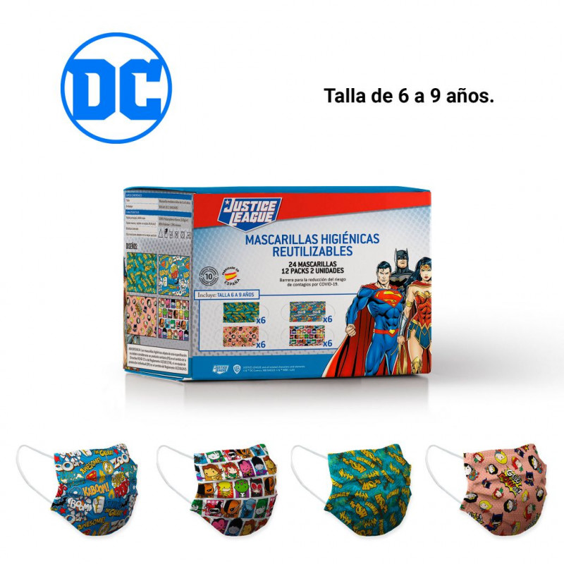 Display mascarillas infantiles DC Comics 24 unds