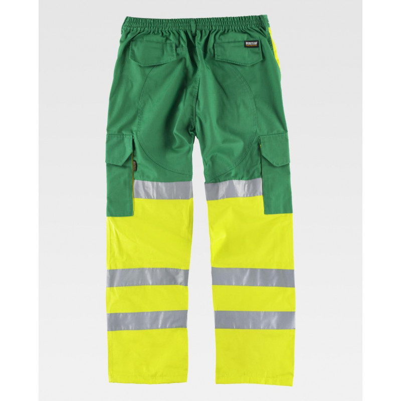 Pantalon de travail avec trois bandes réfléchissantes dans les boulons WORKTEAM C3314