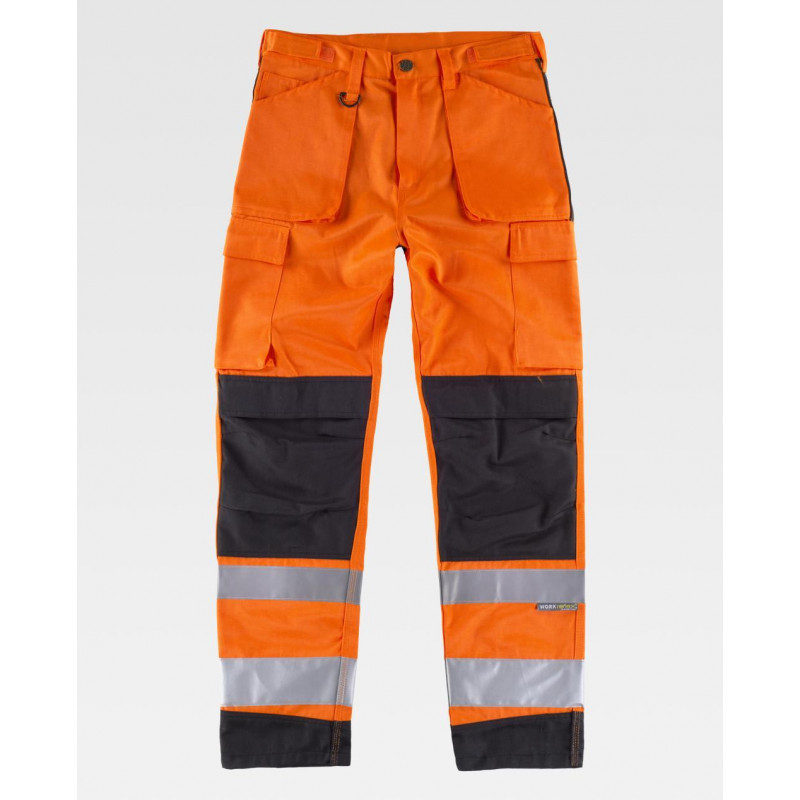 WORKTEAM C2912 Kombinierte, dreifach genähte Warnschutzhose