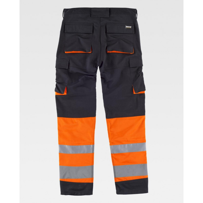 Pantalon triple couture combiné avec bandes réfléchissantes WORKTEAM C2918