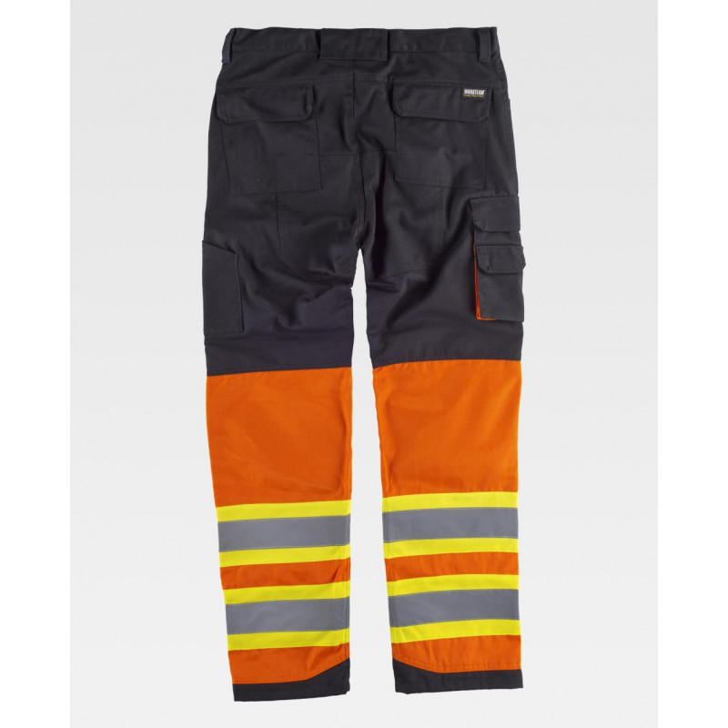 Pantaloni combinati da lavoro con bande rifrangenti-fluorescenti WORKTEAM C2618