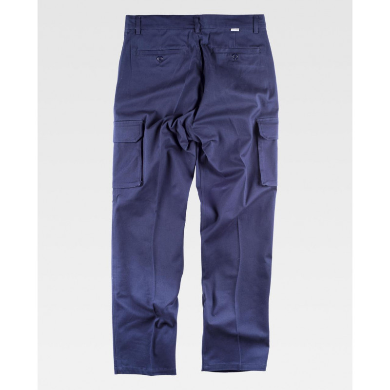 Pantalone dritto ed elastico con chiusura a bottone WORKTEAM B1421