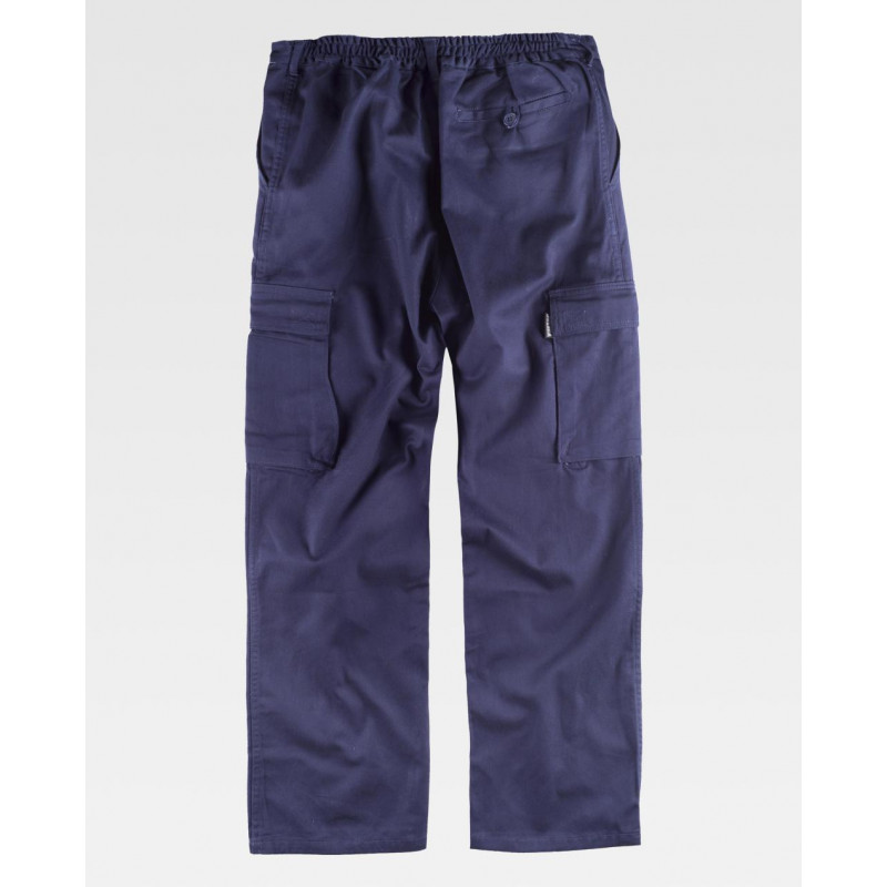 WORKTEAM B1456 pantalone dritto in cotone leggero con elastico in vita