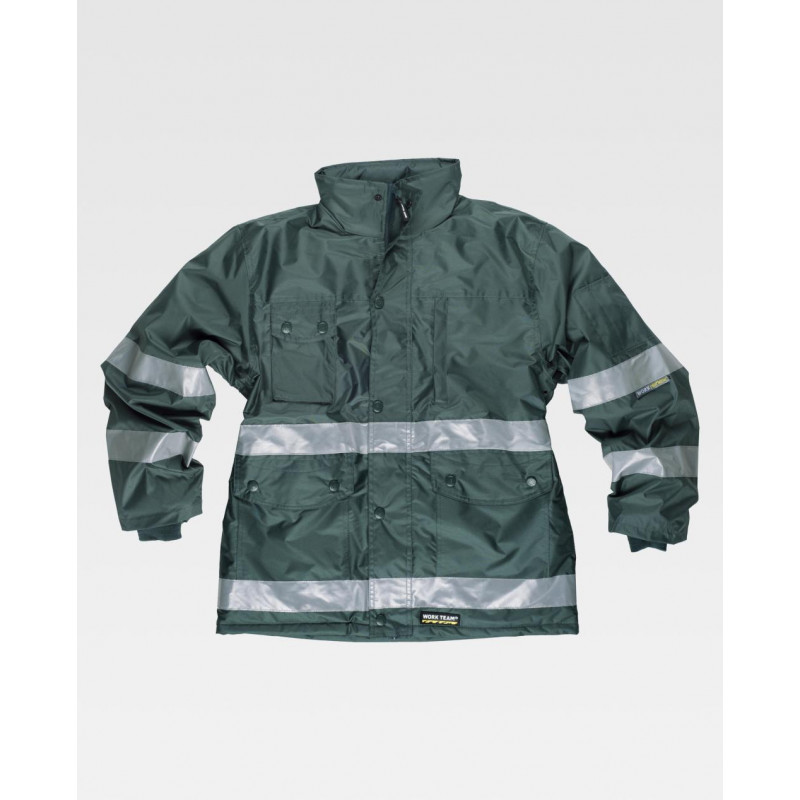 Parka acolchada en tejido Oxford con cintas reflectantes WORKTEAM Combi