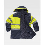 Parka acolchada de alta visibilidad con cuello alto revestido en polar WORKTEAM