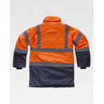 Parka mit verstecktem Nylon Reißverschluss und Cabrio High Visibility Hals WORKTEAM C3710