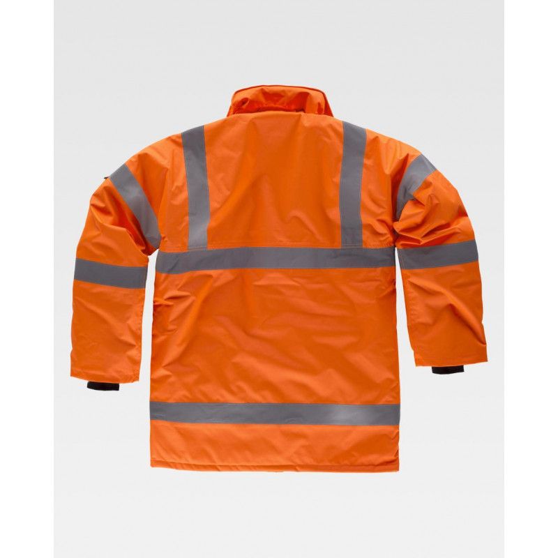 Klassische gepolsterte und wasserdichte Parka in Oxford WORKTEAM Fluor C3700