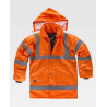 Klassische gepolsterte und wasserdichte Parka in Oxford WORKTEAM Fluor C3700