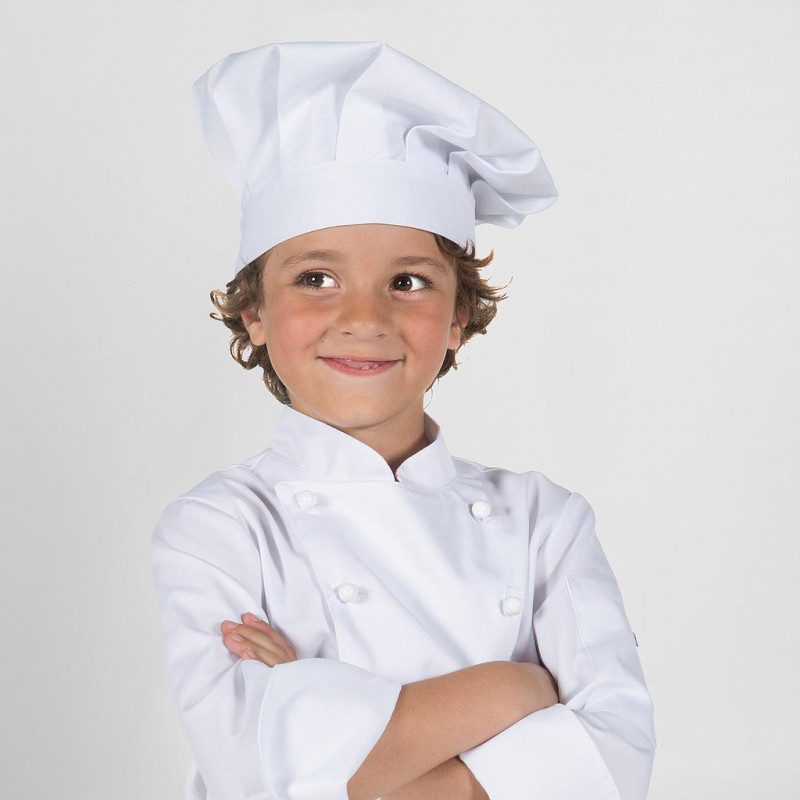 Gorro de chef infantil en sarga poliéster GARY'S Blanco