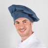 Cappello da cuoco grande GARY'S in denim lavato con velcro regolabile