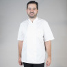 GARY's White Sarga Cooking Jacket Sewn Button