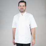 Chaqueta de chef manga corta en popelín blanco GARY'S