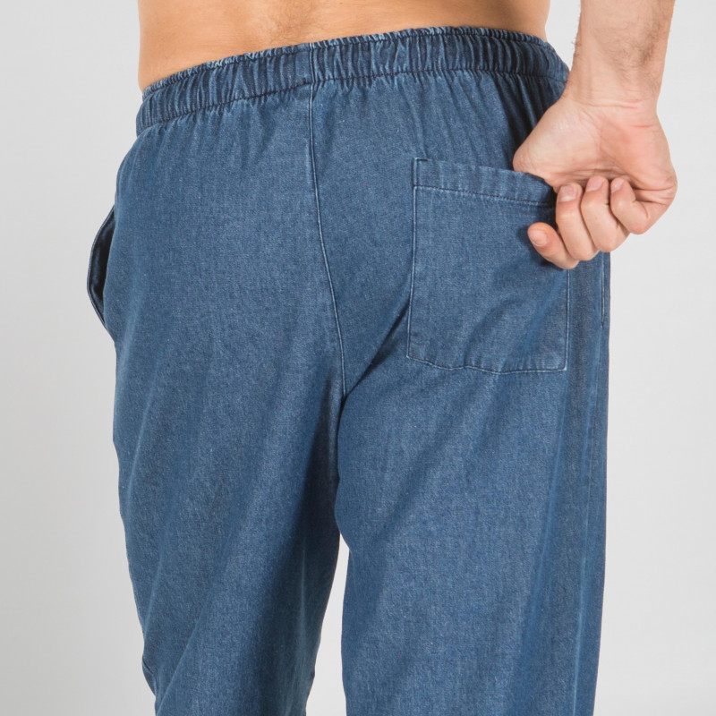 Pantalón regular fit en tejano lavado con cintura ajustada GARY'S