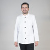 Veste blanche Mao Neck Waiter et Bouton Lock de GARY