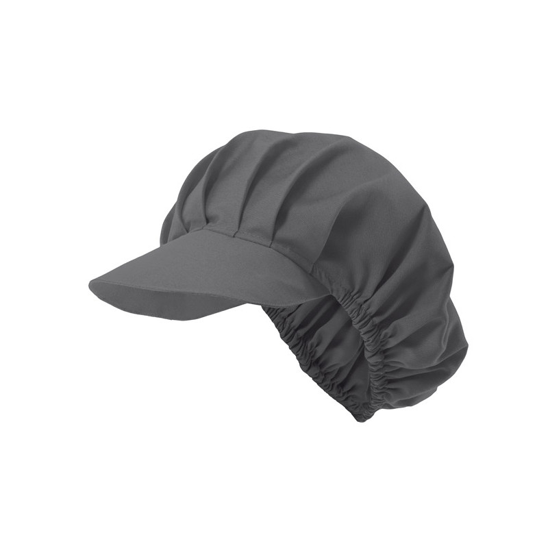 Gorro de cocina gris con visera rígida y frunces VELILLA Serie P404004