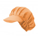 Gorro de cocina naranja claro con visera rígida y vivos VELILLA Serie P404004