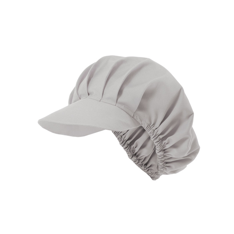 Gorro de cocinera gris hielo con vivo frontal VELILLA Serie P404004