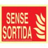 Insegna Sense Sortida misura 320 x 160 mm con strato luminescente Classe A SEKURECO