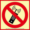 Signo de proibição de utilização de telemóveis Classe A 210X210 fotoluminescente