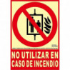 Signo Não utilizar elevador em caso de incêndio em alumínio classe A, luminoso FA00915 SEKURECO