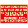 Signal Ne pas utiliser en cas de feu (langues différentes)