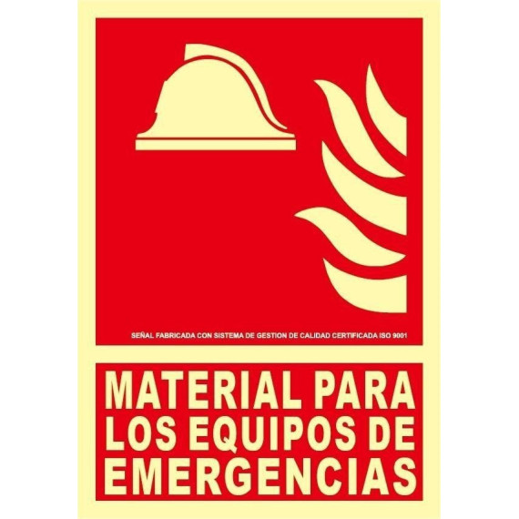 Extinction sign Material for emergency equipment in aluminum Class A ...