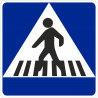 Verkehrsschild aus Metall, Situation eines Fußgängerüberwegs, Durchmesser 500 mm