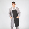 Apron with black bib herringbone combi 82X72 cms