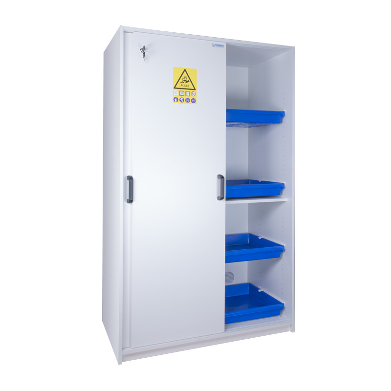 Armoire haute de sécurité résistante à la corrosion en PVC pour acides et bases 220 L ECOSAFE pour laboratoires