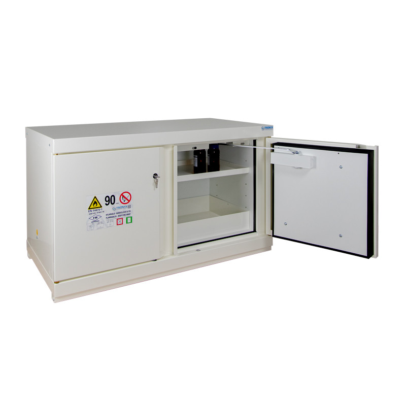 105 minute cabinet with 1 shelf and 1 bucket to store flammable and corrosive products ECOSAFE