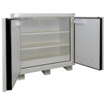 105 minute cabinet with 2 shelves, 1 bucket and 2 doors for flammable ECOSAFE
