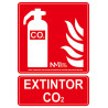 SEKURECO luminescent fire CO2 extinguisher sign