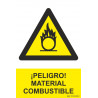 Señal ¡Peligro! Material Combustible Con Tintas UV