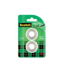 Scotch Magic Cinta Adhesiva Invisible - 2 Rollos de 19mm x 7,5m +
