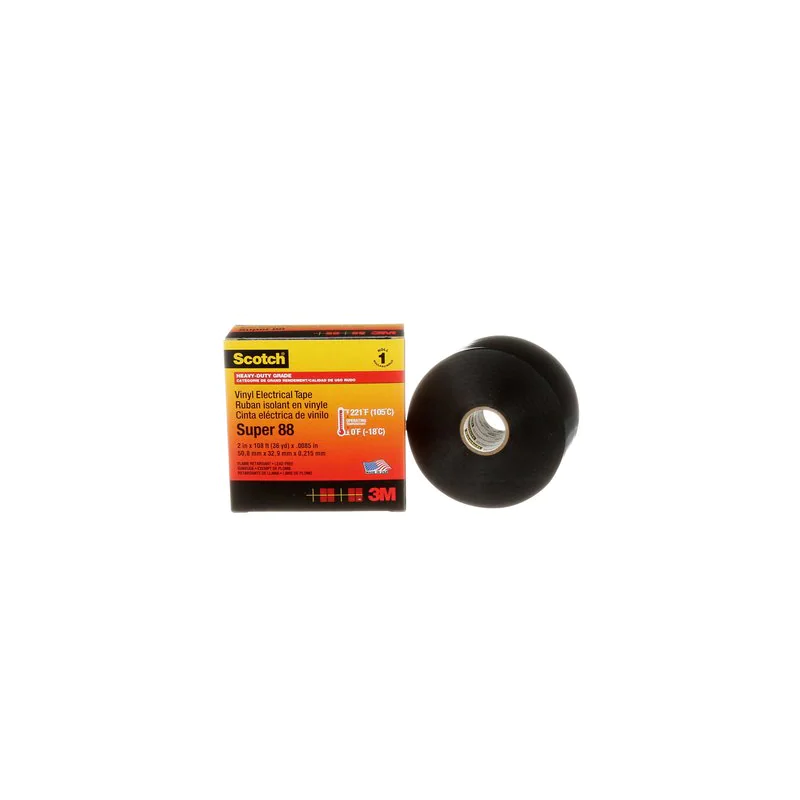 Ceinture électrique en vinyle noir Scotch Super 88 de 50 mm x 33 m 3M