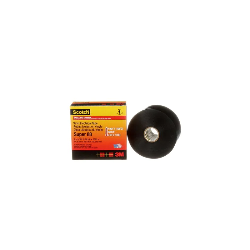 Tape électrique en vinyle noir Scotch Super 88 de 50 mm x 33 m 3M
