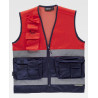 Gilet safari con nastri riflettenti in petto e schienale WORKTEAM C4047