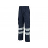 Pantalon en coton droit avec bandes réfléchissantes WORKTEAM B1447