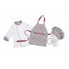 Kinderküchenset Jacke, Schürze und Mütze für Kinder.Unteilbares Set.WSK5001