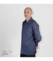 Giacca da cucina unisex con collo a camicia, colore blu FOBETOR UNIFORMES GARY'S 930026