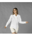 Camicia donna con collo Mao e maniche rimangibili, LANAY UNIFORMES GARY'S 210011