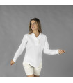 Camisa feminina cambraia com gola mandarim LANAY 210011