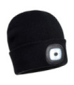 Bonnet chaud Beanie avec LED rechargeable par USB PORTWEST B029